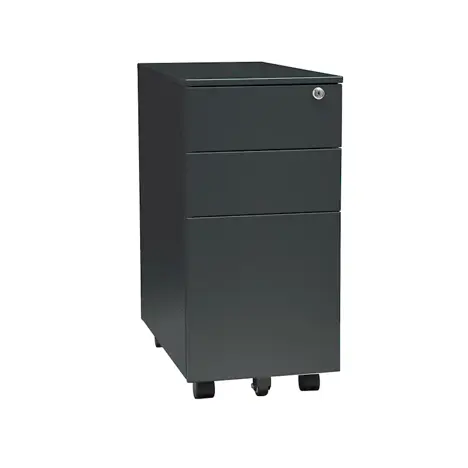 Steel Mobile Pedestal - Slim - Black
